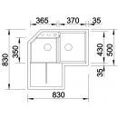BLANCO METRA 9 E - rohový, dvojdrez